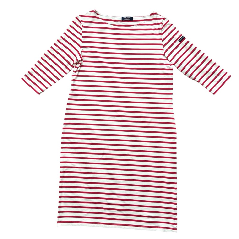 Saint James Propriano II Dress Fuschia Pink and White Stripe Dress Small Medium